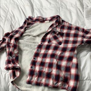 PlaidFleece lined long sleeve